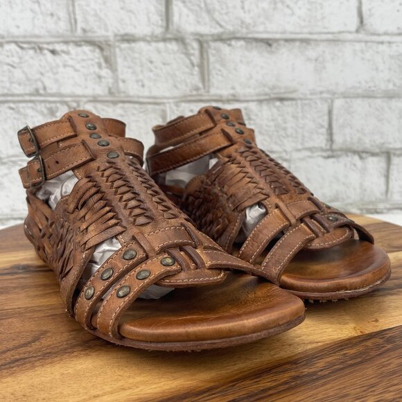 Bed Stu Claire III Gladiator BOHO Womens 8.5 Huarache Brown Leather Sandals - Picture 7 of 15